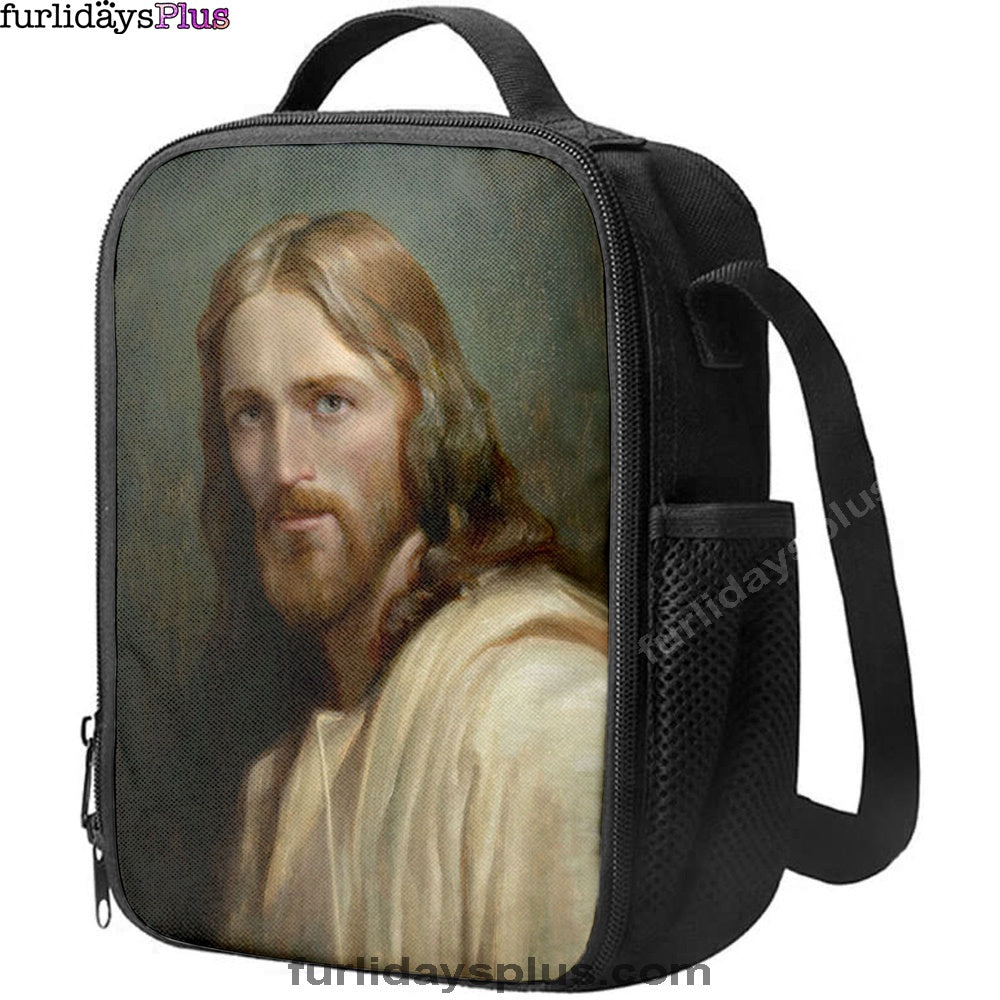 Portrait Of Jesus Christ Man Of Galilee Lunch Bag, Christian Lunchbag, Jesus Lunch Bag