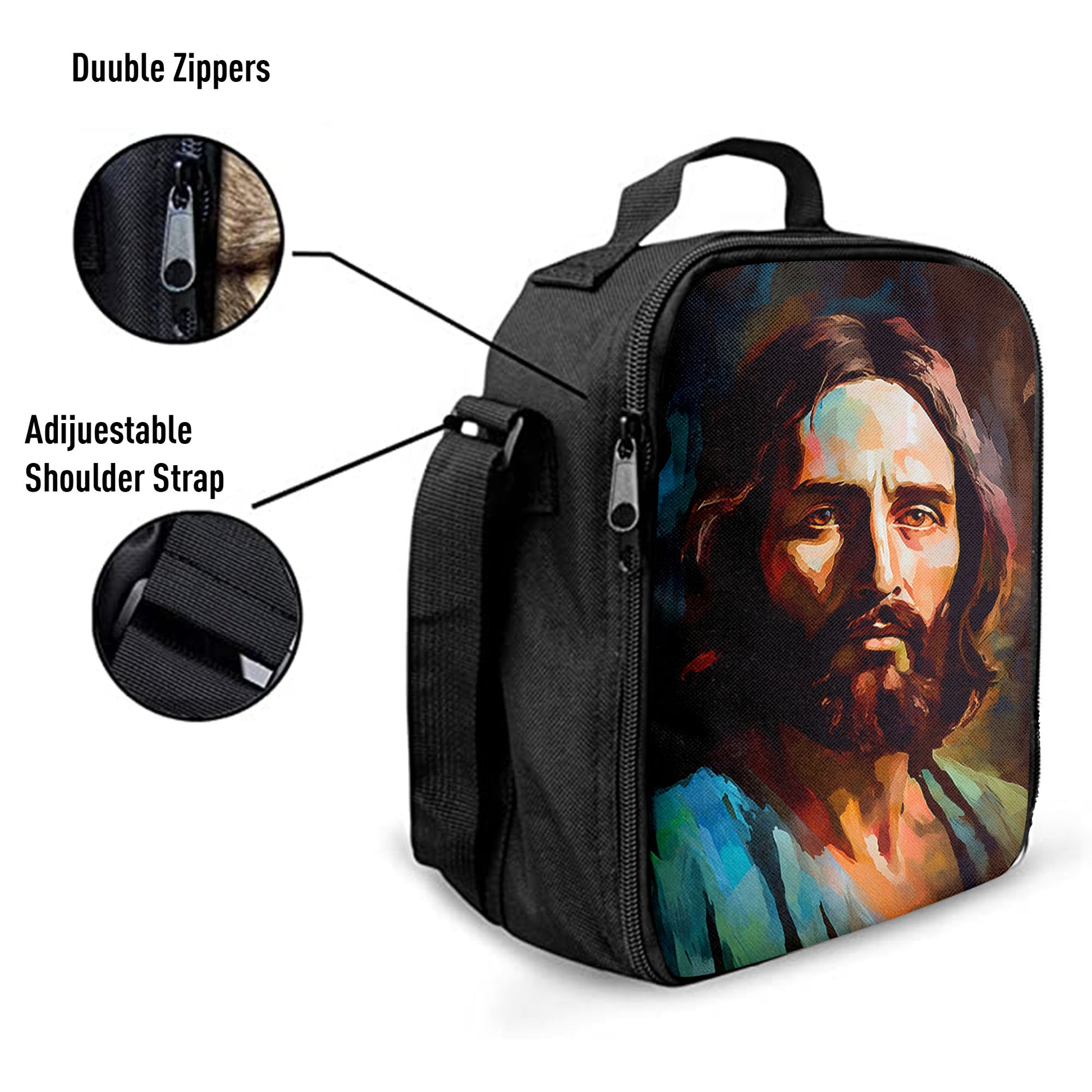 Portrait Of Jesus Lunchbag, Jesus Lunch Bag, Christian Lunch Bag