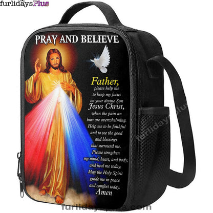 Pray And Believe Jesus Christ Lunchbag, Jesus Lunch Bag, Christian Lunchbag