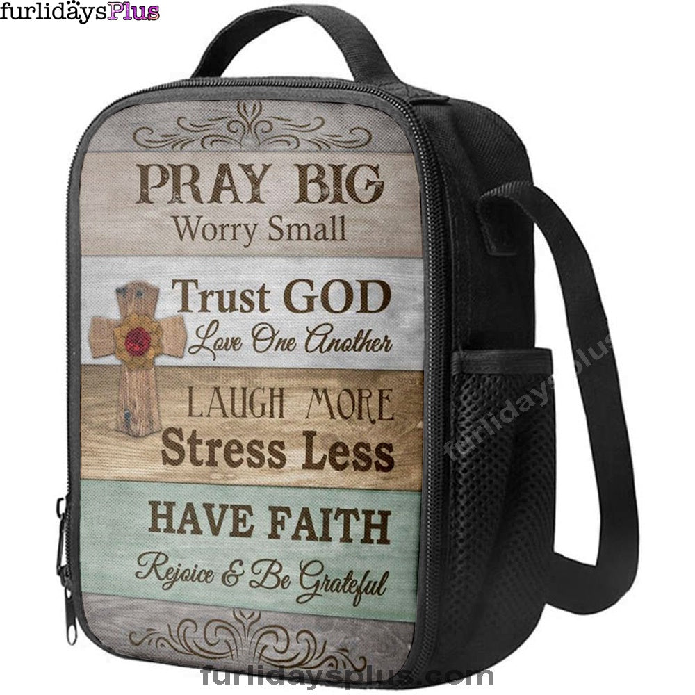 Pray Big Worry Small Lunchbag, Bible Verse Lunch Bag, Scripture Lunch Bag
