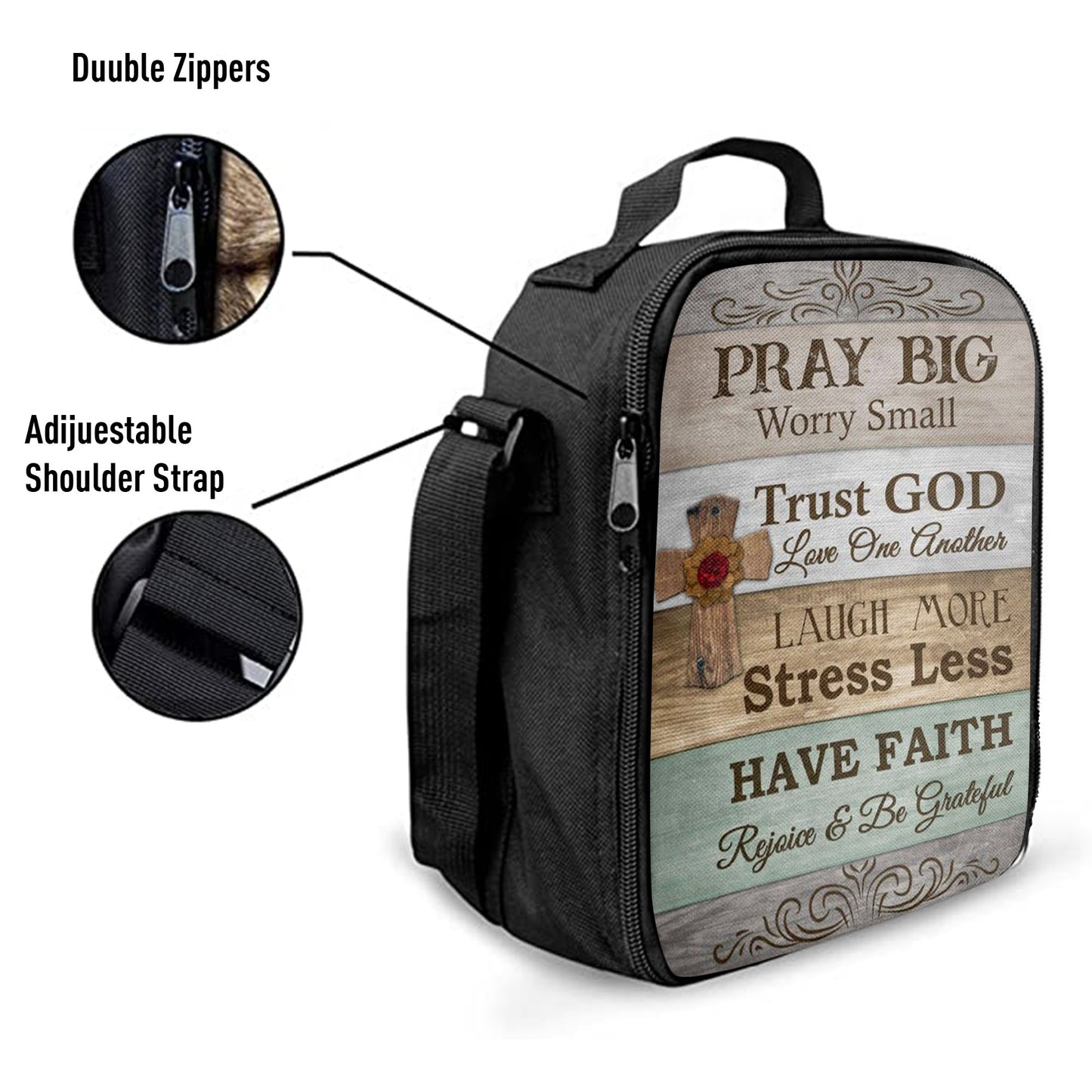 Pray Big Worry Small Lunchbag, Bible Verse Lunch Bag, Scripture Lunch Bag
