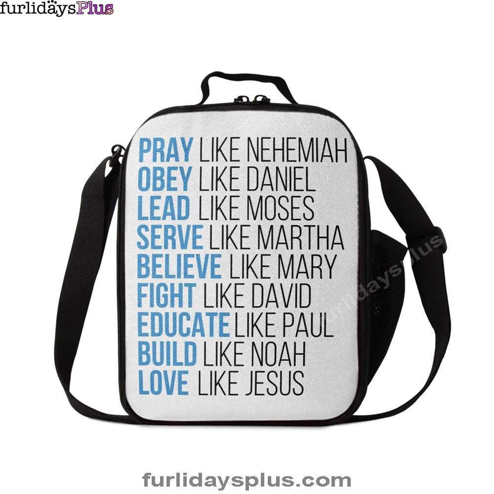 Pray Like Nehemiah Obey Like Daniel Lunchbag, Bible Verse Lunch Bag, Scripture Lunch Bag