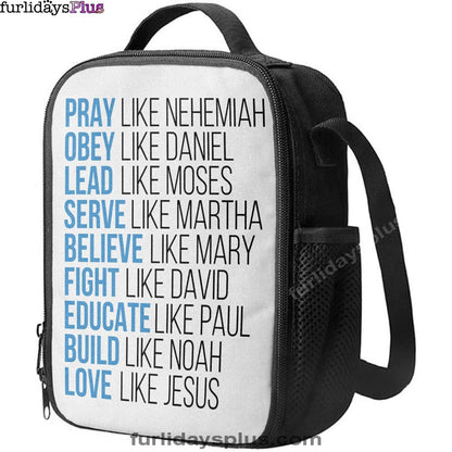 Pray Like Nehemiah Obey Like Daniel Lunchbag, Bible Verse Lunch Bag, Scripture Lunch Bag