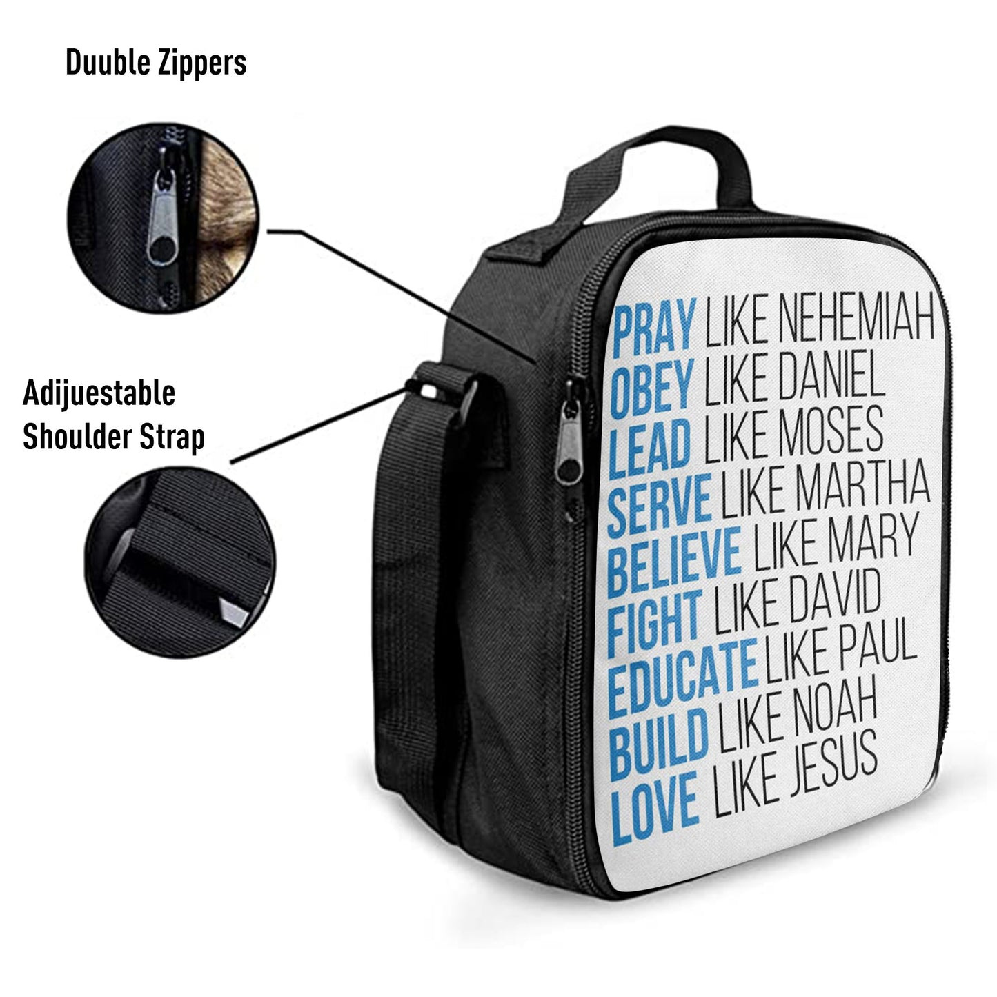 Pray Like Nehemiah Obey Like Daniel Lunchbag, Bible Verse Lunch Bag, Scripture Lunch Bag