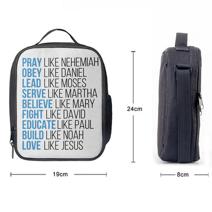 Pray Like Nehemiah Obey Like Daniel Lunchbag, Bible Verse Lunch Bag, Scripture Lunch Bag