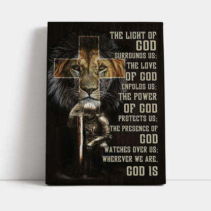 Prayer For Protection - Warrior Lion Of Judah Canvas Prints - Bible Verse Wall Decor - Jesus Wall Art Home Decor