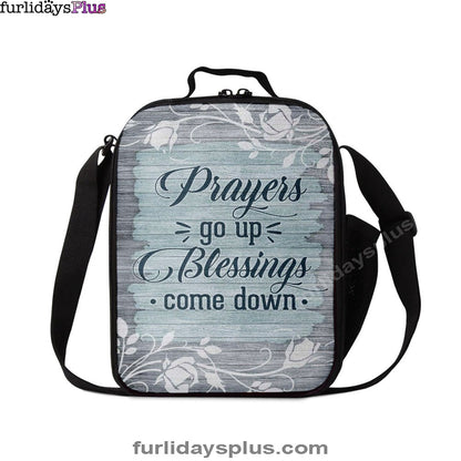 Prayers Go Up Blessings Come Down Christian Lunchbag, Bible Verse Lunch Bag, Scripture Lunchbag