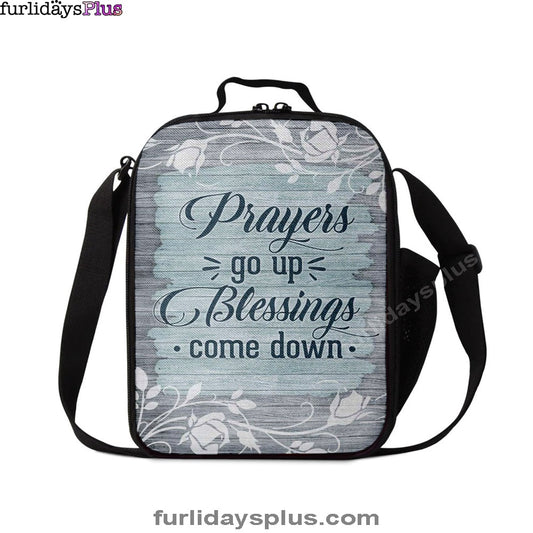 Prayers Go Up Blessings Come Down Christian Lunchbag, Bible Verse Lunch Bag, Scripture Lunchbag