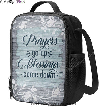 Prayers Go Up Blessings Come Down Christian Lunchbag, Bible Verse Lunch Bag, Scripture Lunchbag