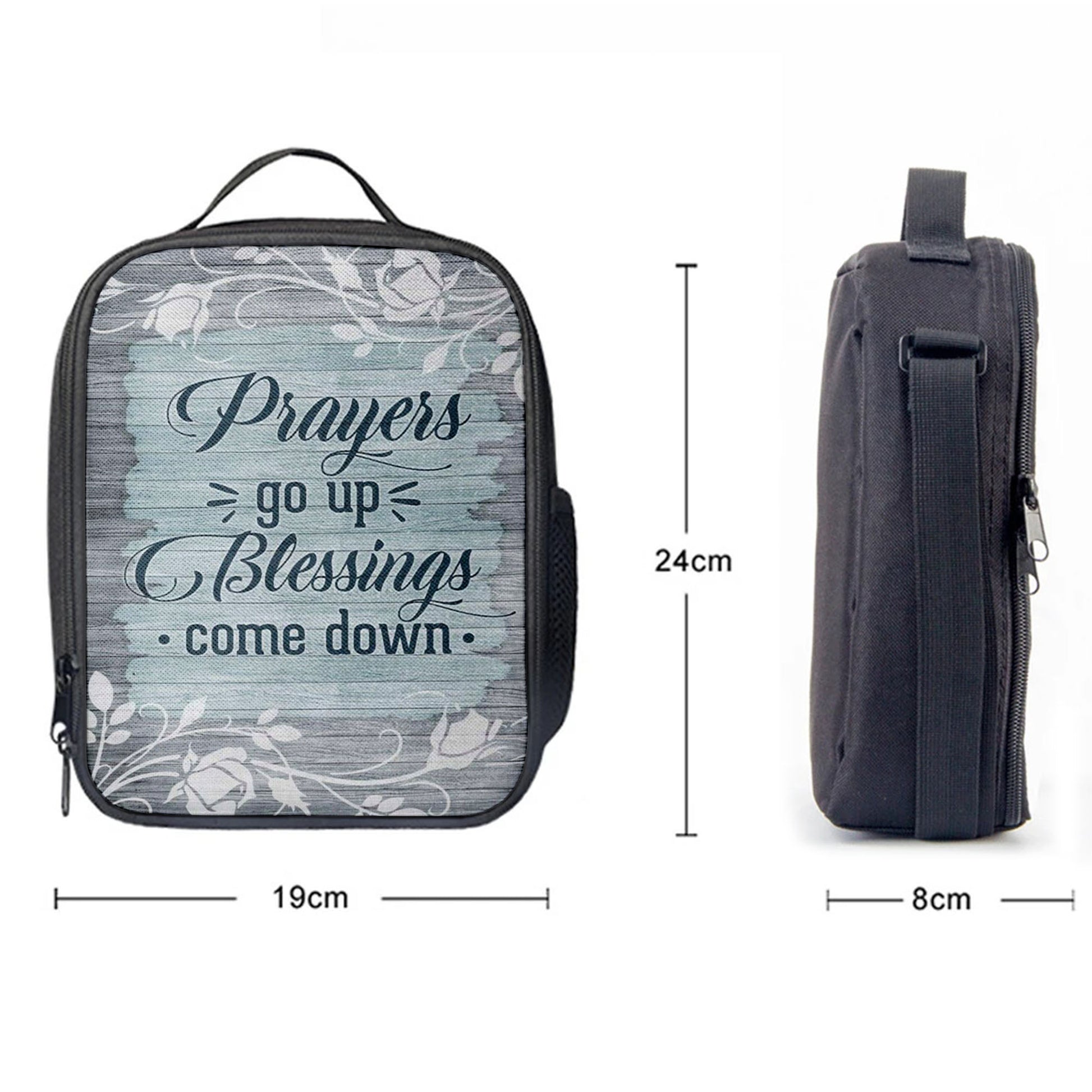 Prayers Go Up Blessings Come Down Christian Lunchbag, Bible Verse Lunch Bag, Scripture Lunchbag