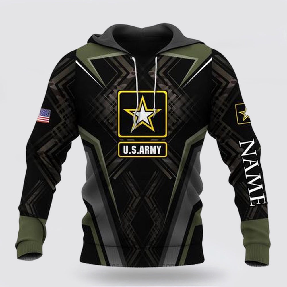 Us Army Hoodie, Premium US Army Personalized Name Unisex 3D Hoodie