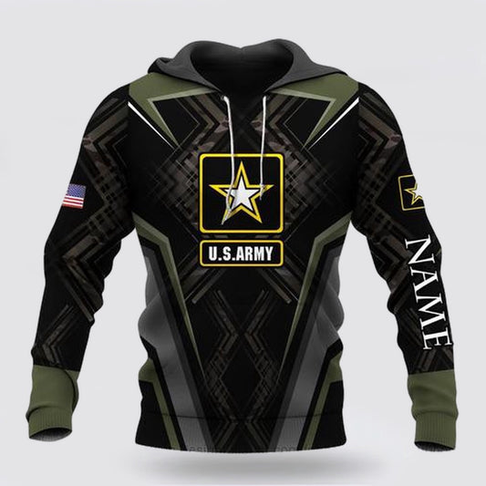 Us Army Hoodie, Premium US Army Personalized Name Unisex 3D Hoodie