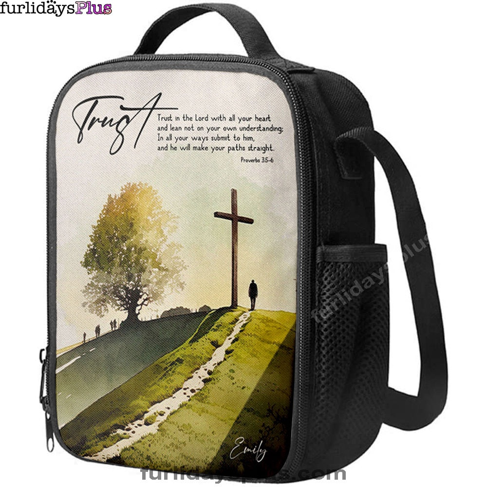 Proverbs 35-6 Trust In The Lord With All Your Heart Personalized Lunchbag, Religious Lunchbag, Bible Lunch Bag