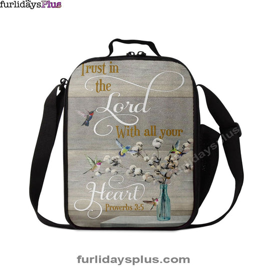Proverbs 35 Hummingbird Scripture Christian Lunchbag, Bible Verse Lunch Bag, Scripture Lunchbag