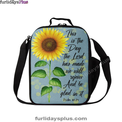 Psalm 11824 This Is The Day The Lord Has Made Sunflower Lunchbag, Bible Verse Lunch Bag, Scripture Lunchbag
