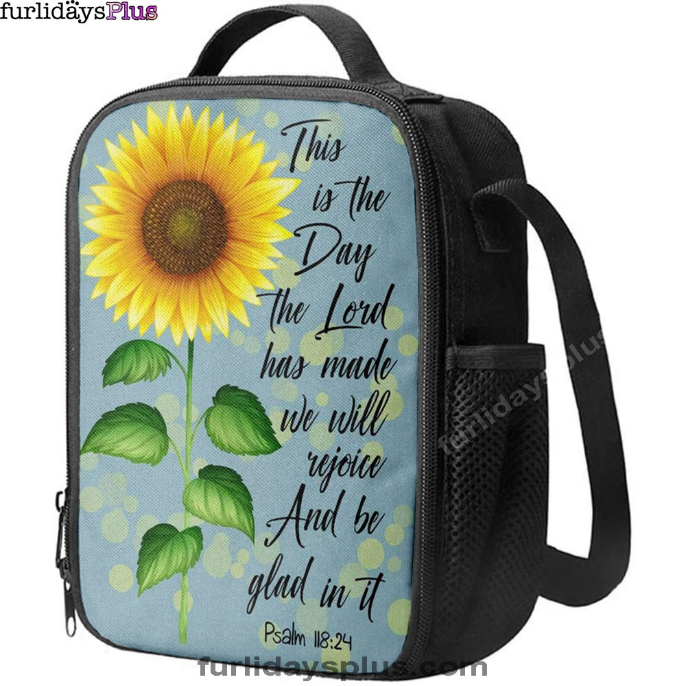 Psalm 11824 This Is The Day The Lord Has Made Sunflower Lunchbag, Bible Verse Lunch Bag, Scripture Lunchbag