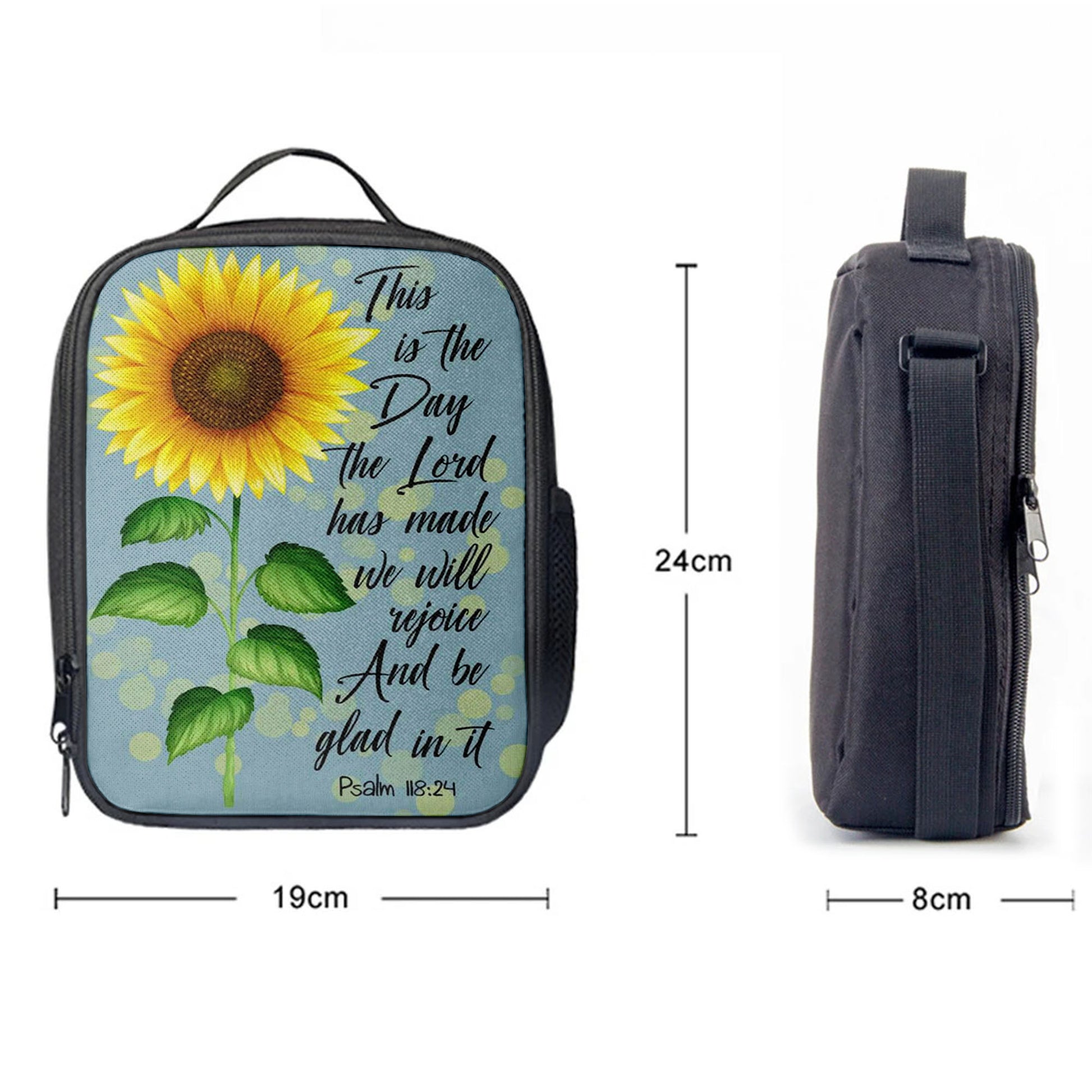 Psalm 11824 This Is The Day The Lord Has Made Sunflower Lunchbag, Bible Verse Lunch Bag, Scripture Lunchbag
