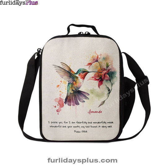 Psalm 13914 I Am Fearfully And Wonderfully Made Personalized Lunchbag, Religious Lunchbag, Bible Lunch Bag