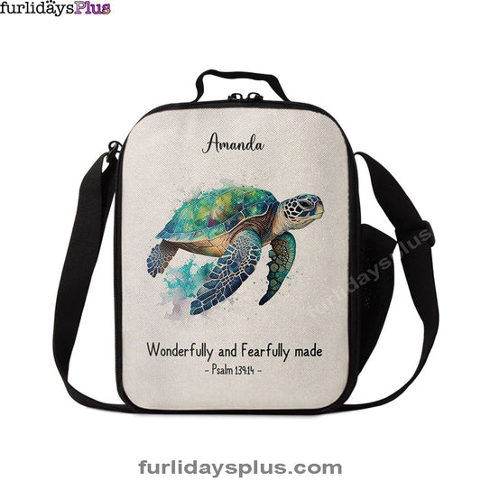 Psalm 13914 Wonderfully And Fearfully Made Personalized Lunchbag, Religious Lunchbag, Bible Lunch Bag