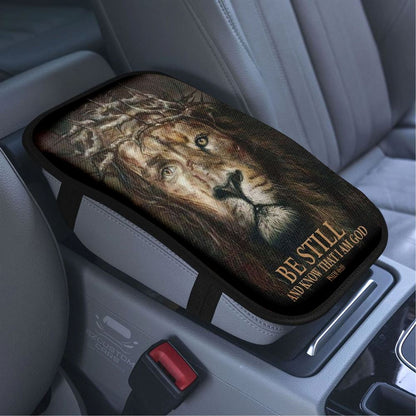 Psalm 4610 Be Still And Know That I Am God Car Armrest Seat Cover, Bible Verse Car Center Console Cover, Scripture Car Accessory