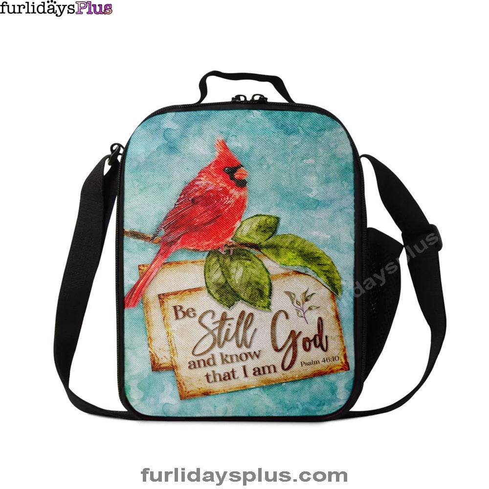 Psalm 4610 Be Still And Know That I Am God Cardinal Christmas Lunchbag, Bible Verse Lunch Bag, Scripture Lunchbag