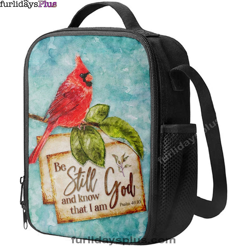 Psalm 4610 Be Still And Know That I Am God Cardinal Christmas Lunchbag, Bible Verse Lunch Bag, Scripture Lunchbag
