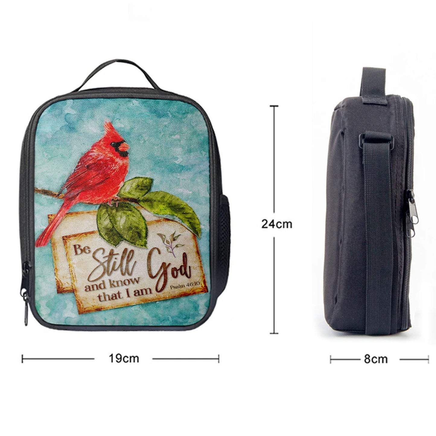 Psalm 4610 Be Still And Know That I Am God Cardinal Christmas Lunchbag, Bible Verse Lunch Bag, Scripture Lunchbag