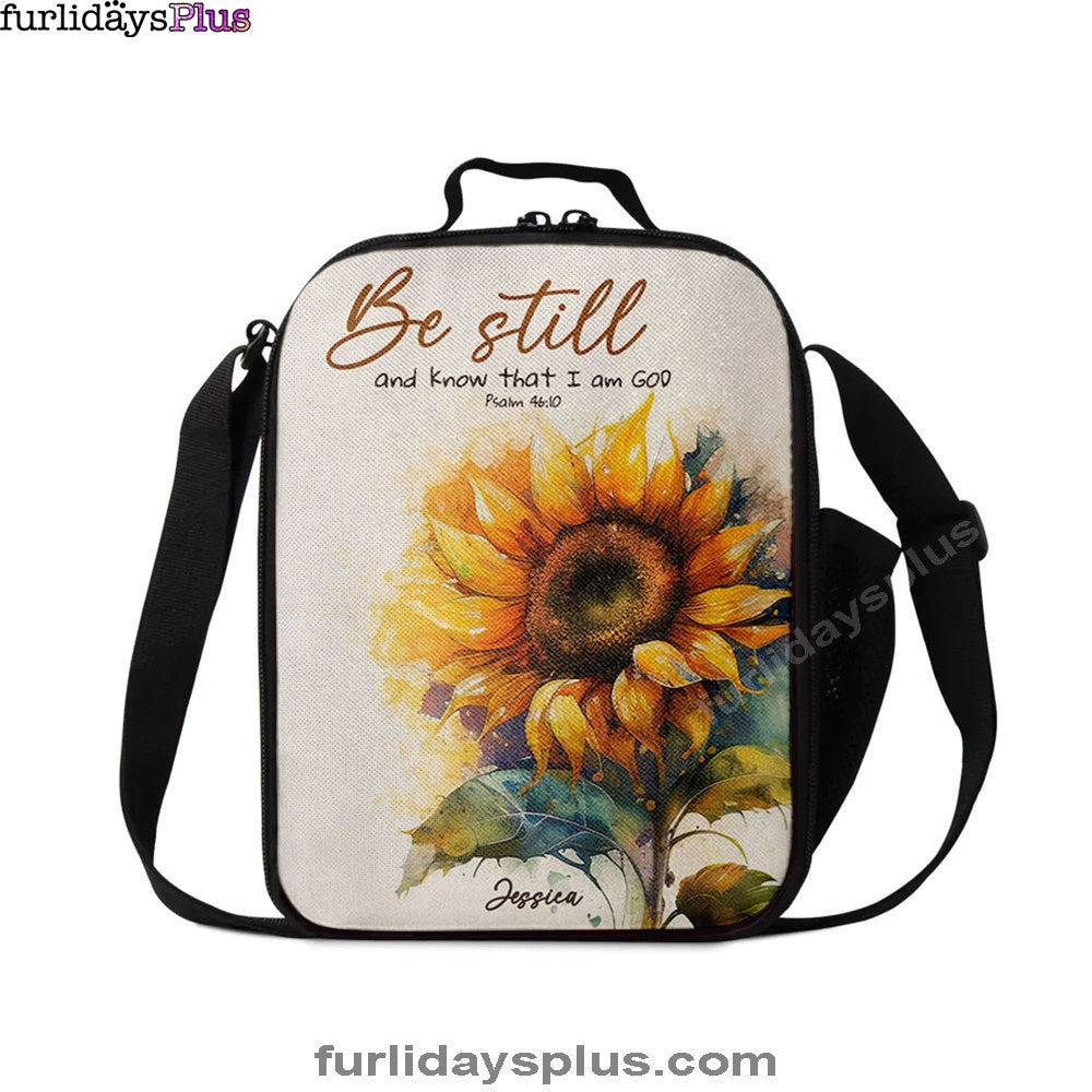 Psalm 4610 Be Still And Know That I Am God Personalized Lunchbag, Religious Lunchbag, Bible Lunch Bag