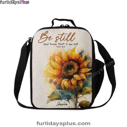 Psalm 4610 Be Still And Know That I Am God Personalized Lunchbag, Religious Lunchbag, Bible Lunch Bag