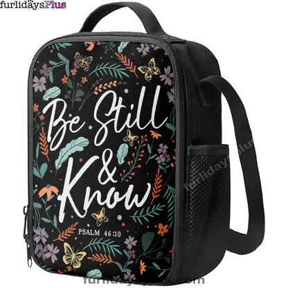 Psalm 4610 Be Still And Know Wildflowers Butterflies Christian Lunchbag, Bible Verse Lunch Bag, Scripture Lunchbag