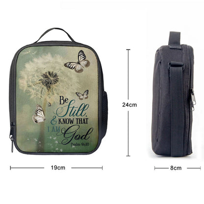 Psalm 4610 Dandelion Butterfly Lunchbag, Bible Verse Lunch Bag, Scripture Lunchbag