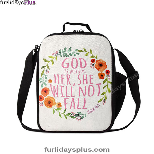 Psalm 46 5, God Is Within Her She Will Not Fall Lunchbag, Spiritual Christian Gifts For Women
