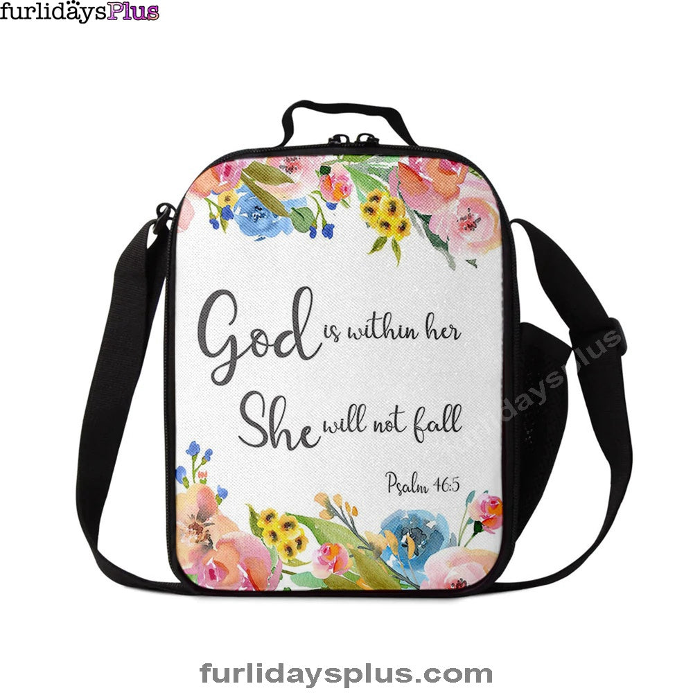 Psalm 46, God Is Within Her She Will Not Fall Lunchbag, Christian Lunchbag