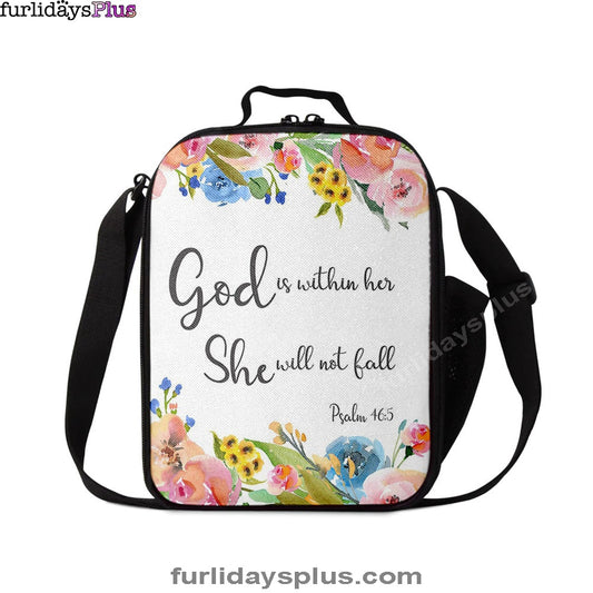 Psalm 46, God Is Within Her She Will Not Fall Lunchbag, Christian Lunchbag