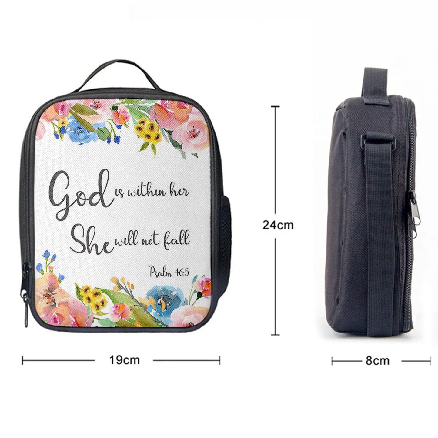 Psalm 46, God Is Within Her She Will Not Fall Lunchbag, Christian Lunchbag