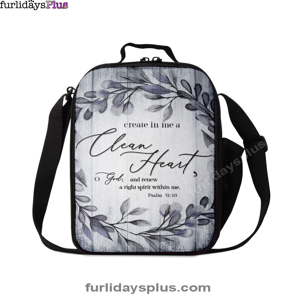 Psalm 5110 Create In Me A Clean Heart 1 Lunchbag, Christian Lunchbag, Religious Lunch Bag