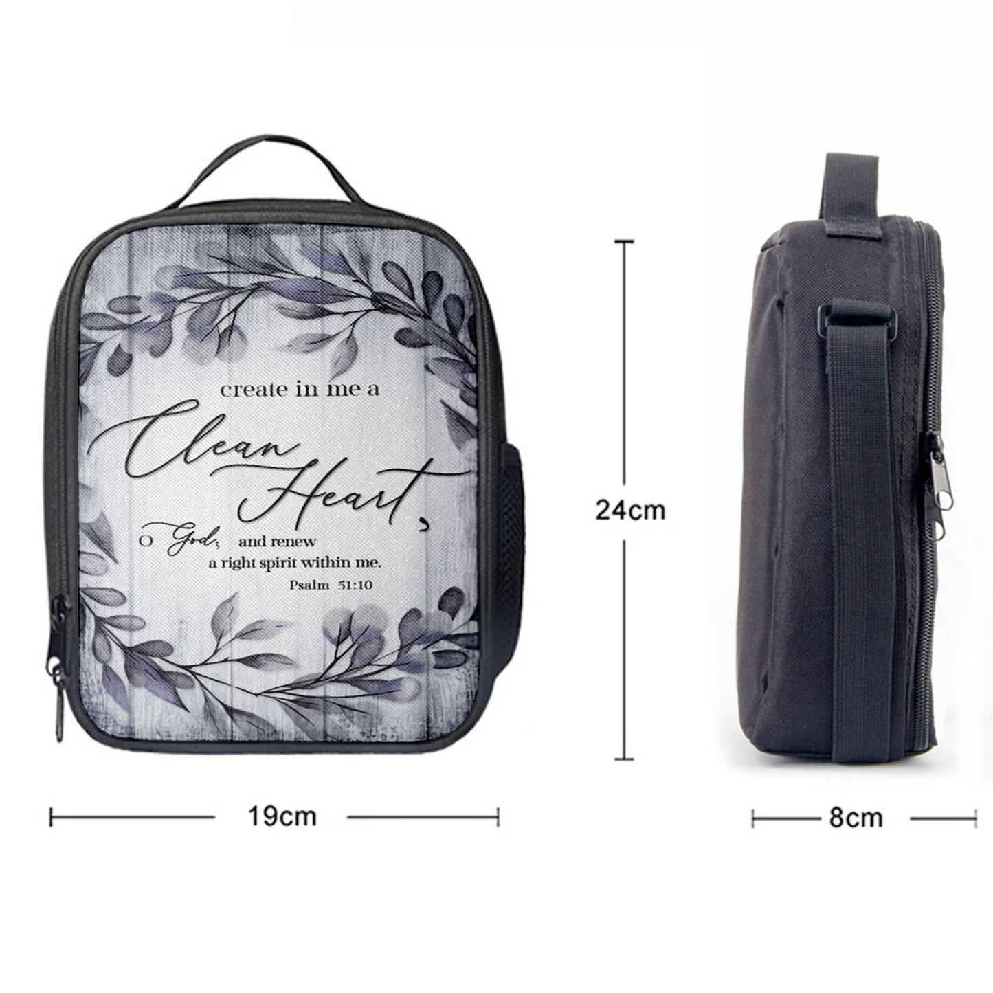 Psalm 5110 Create In Me A Clean Heart 1 Lunchbag, Christian Lunchbag, Religious Lunch Bag