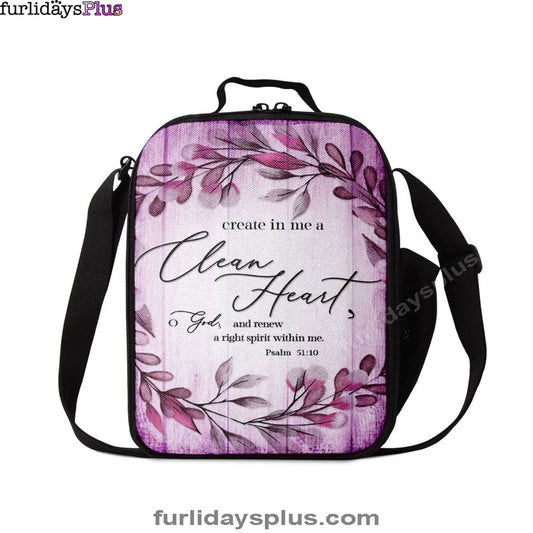 Psalm 5110 Create In Me A Clean Heart 2 Lunchbag, Christian Lunchbag, Religious Lunch Bag