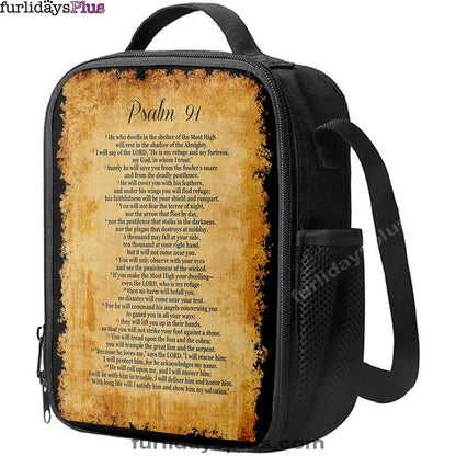 Psalm 91, He Will Call Upon Me And I Will Answer Him Lunchbag Wall Print, Christian Lunchbag
