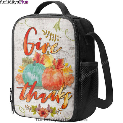 Pumpkin Thanksgiving Give Thanks Lunchbag, Bible Verse Lunch Bag, Scripture Lunchbag