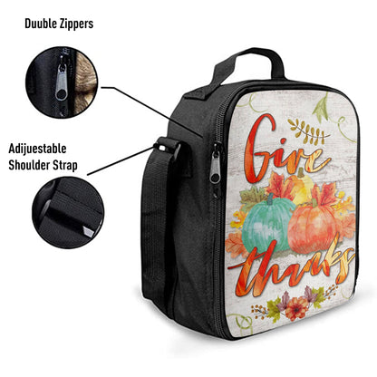 Pumpkin Thanksgiving Give Thanks Lunchbag, Bible Verse Lunch Bag, Scripture Lunchbag