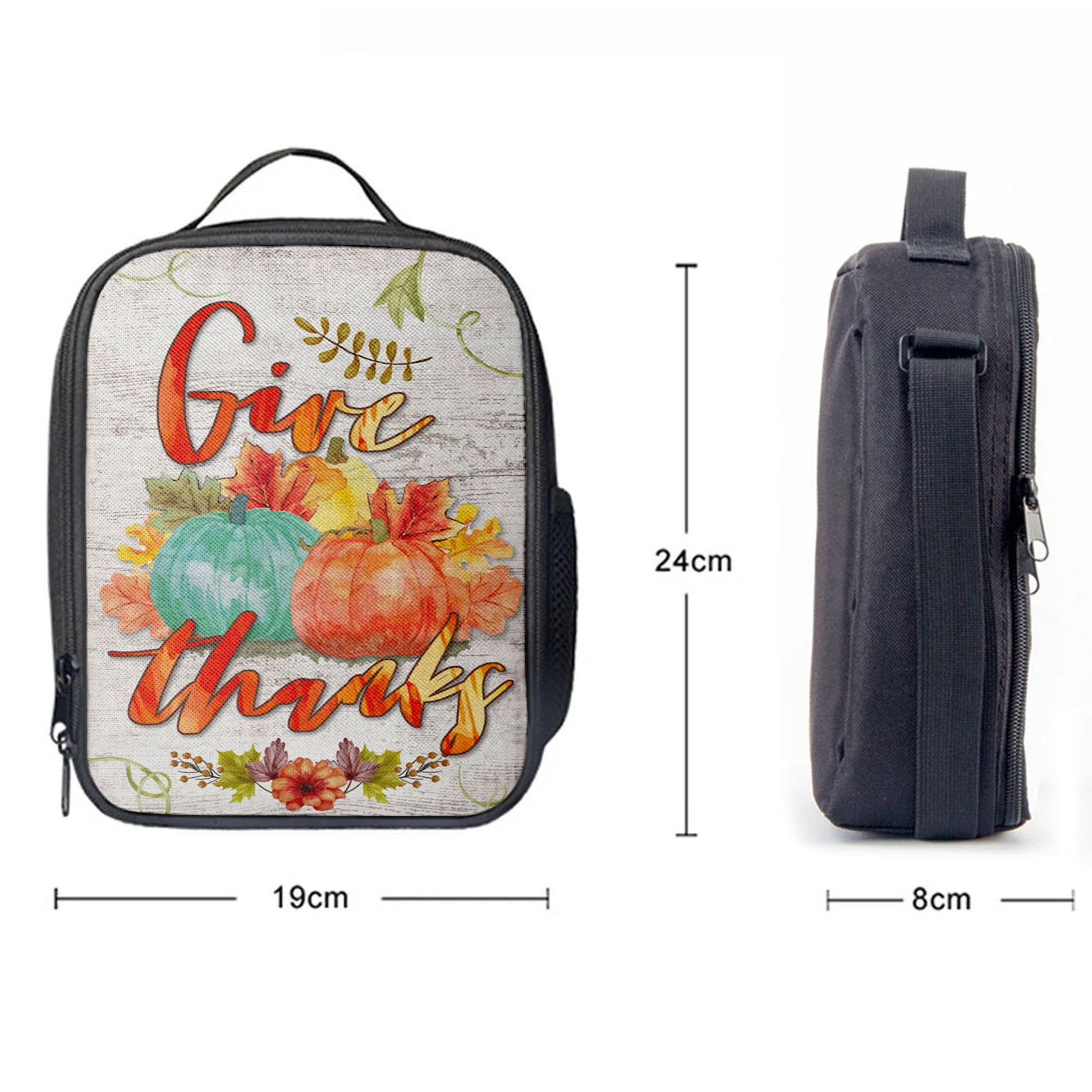 Pumpkin Thanksgiving Give Thanks Lunchbag, Bible Verse Lunch Bag, Scripture Lunchbag