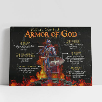 Put On The Full Armor Of God Ephesians 6 10 18 Canvas Art, Christian Gifts Wall Art, Religious Wall Decor