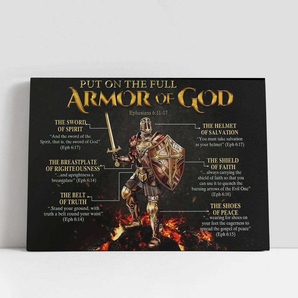 Put On The Full Armor Of God Warrior Canvas Art, Christian Gifts Wall Art, Religious Wall Decor