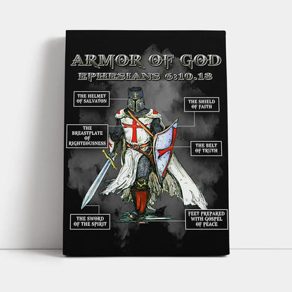 Put On The Full Armor Of God Warrior Of Christ Canvas Wall Art - Christian Home Decor - Religious Art