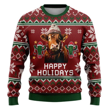 Red Angus Cow Ugly Christmas Sweaters For Men Women, Christmas Gift, Christmas Winter Fashion, Farmers Sweater