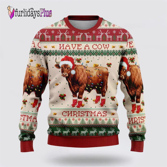 Red Angus Cows Ugly Christmas Sweater For Men Women, Christmas Gift, Christmas Winter Fashion, Farmers Sweater