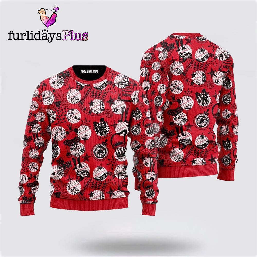 Red Christmas Nutcracker Ugly Sweater ,Christmas Ugly Sweater For Men, Women
