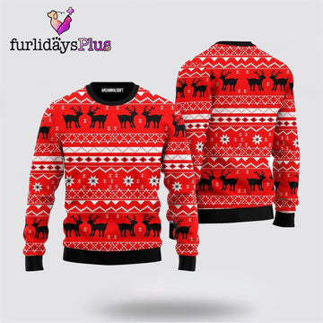 Red Deer Hunting Ugly Sweater ,Christmas Ugly Sweater For Men, Women