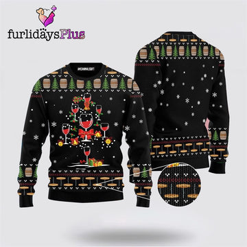 Red Wine Ugly Sweater ,Christmas Ugly Sweater For Men, Women